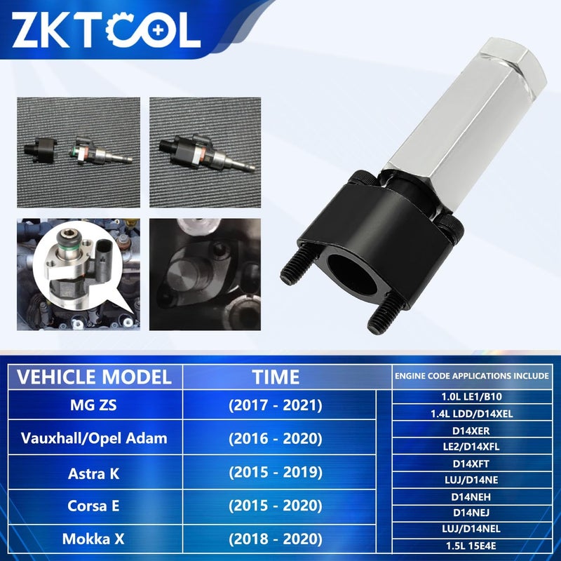 ZKTOOL Fuel Injector Removal Tool - Compatible with Vauxhall, Opel & MG Direct 1.0L 1.4L 1.5L Injection Petrol, OEM TEN00140 - Image 2